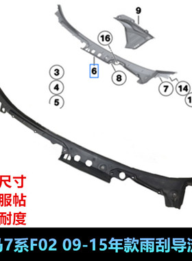 适用宝马7系F02 730Li740Li750Li760L前挡风玻璃雨刮导流板集水板
