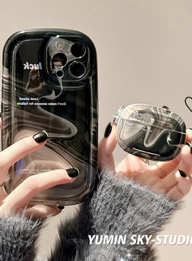 高级感黑色水墨oppofindx6/x5/x3手机壳硅胶简约reno9/reno8pro+/reno3个性vivox90pro+/x80小众男女s16/s15