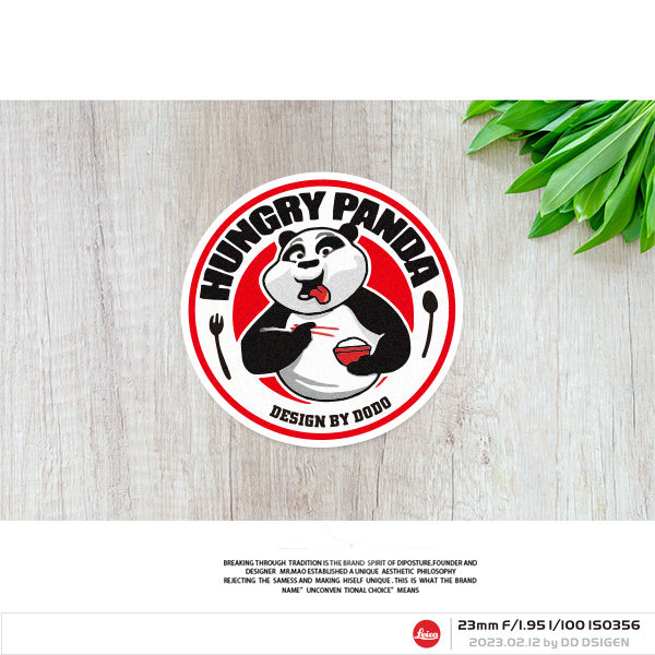 搞笑卡通贪吃熊猫趣味反光车贴创意汽车油箱贴摩托电动车头盔贴纸