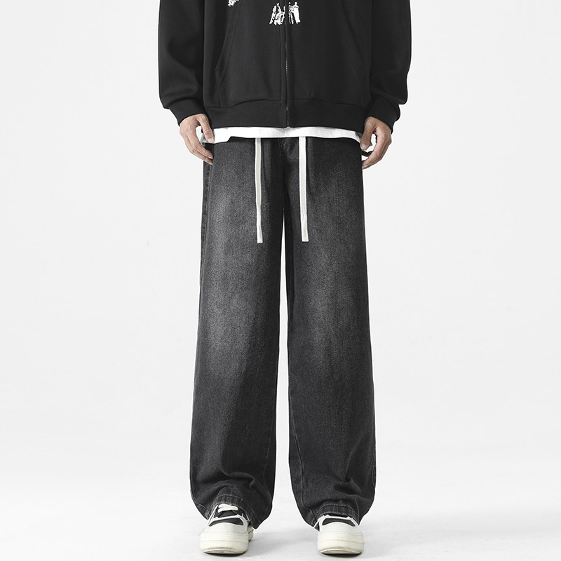 2026春秋款牛仔裤男士春款直筒休闲男生潮牌高街蓝色长裤