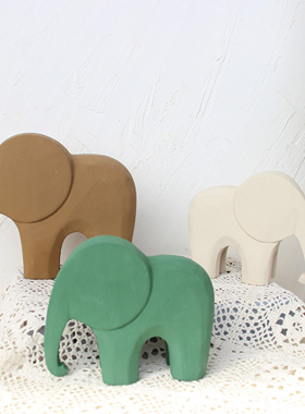 ins象摆件北欧风极简风大象雕刻家居装饰摆件木质工艺品彩绘呆萌