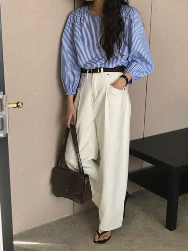 阔腿牛仔裤阔腿拖地长裤直筒裤