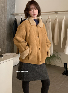 imiss高品质羊羔毛皮毛一体机车外套女2024冬季韩版夹克上衣70765