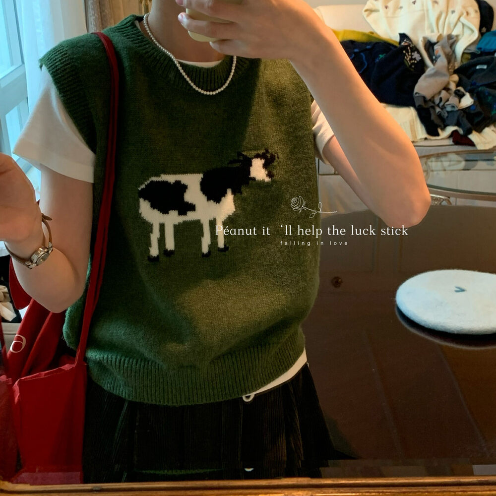 牛气冲天！peanut花生家 配色超绝绝绿色针织马甲女226,女装/女士精品,马夹,淘宝优惠券,粉丝福利购,淘宝优惠卷