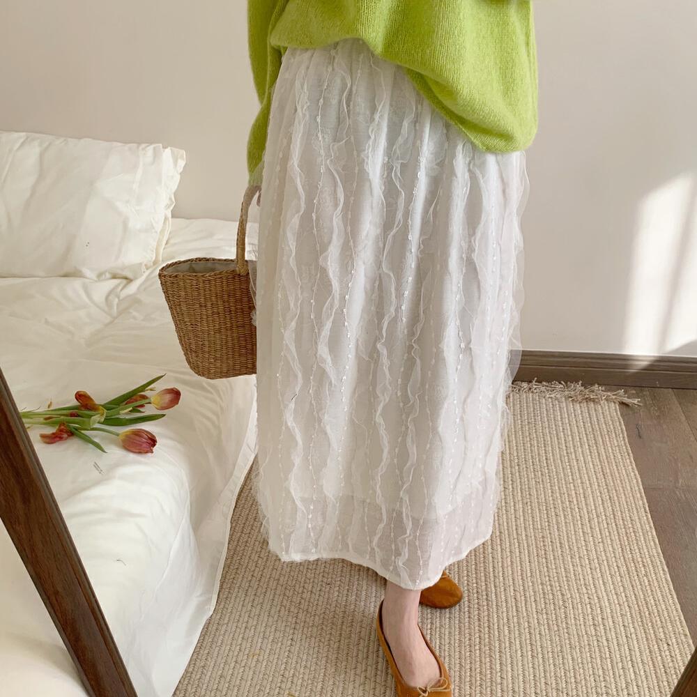法式蕾丝花边韩系半身裙女2025