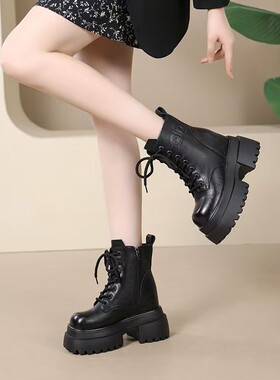 秋冬增高10cm英伦风女马丁靴