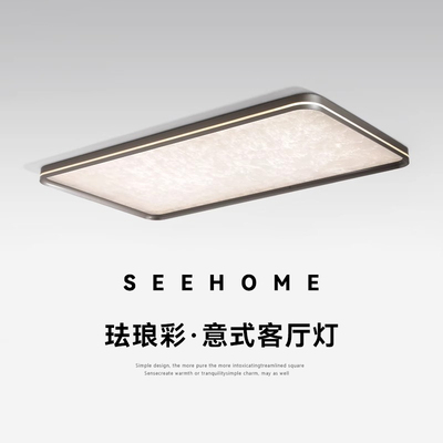 意式极简客厅吸顶灯珐琅彩护眼灯