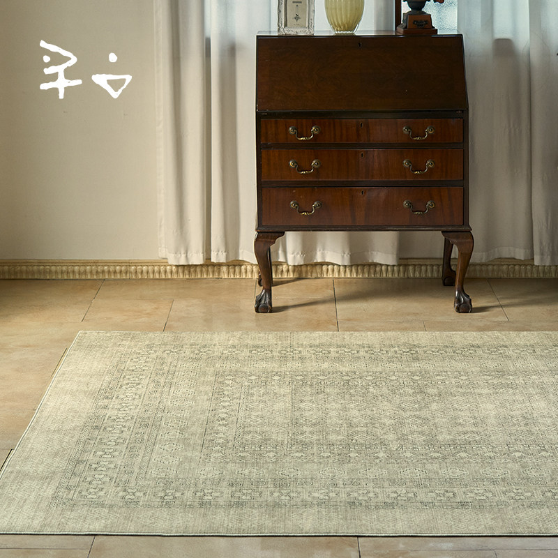寻由花影回廊美式复古简约轻奢高级感地毯客厅卧室家用沙发茶几毯