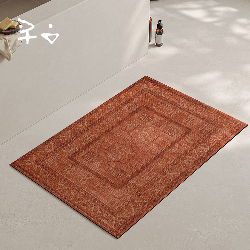 寻由埃特勒塔红浴室防滑地垫吸水脚垫卫生间卫浴进门垫子厕所速干