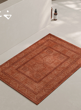 寻由埃特勒塔红浴室防滑地垫吸水脚垫卫生间卫浴进门垫子厕所速干