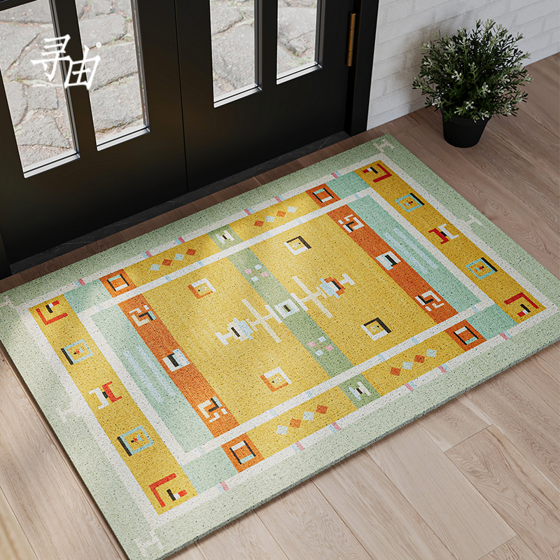 寻由复古入户门地垫门口地毯玄关脚垫进门垫子耐脏家用丝圈防滑垫