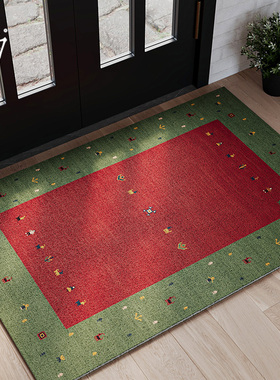 寻由复古民族风入户地垫门口耐脏刮泥蹭土丝圈地垫美式进门防滑垫