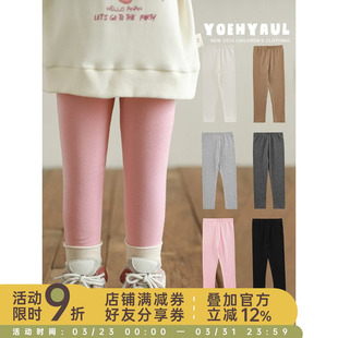 幼悠女童纯色打底裤 子潮 2026春秋俏皮可爱酥柔软糯嘭嘭弹润休闲裤