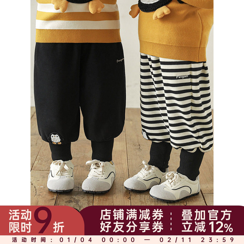 幼悠女童加绒加厚企鹅毛巾绣花针织休闲长裤冬季防风保暖束脚裤子,童装/婴儿装/亲子装,裤子,淘宝优惠券,粉丝福利购,淘宝优惠卷