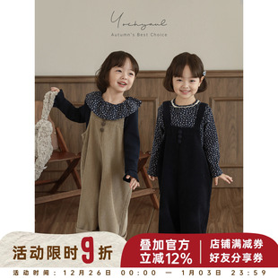 韩系百搭背带裤 儿童俏皮可爱柔软亲肤打底衫 套装 幼悠女童2025秋季