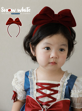 幼悠  在逃公主白雪公主立体蝴蝶结发箍甜美可爱夏季气质复古头箍