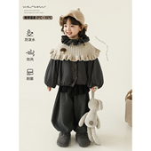 百搭儿童外套潮 荷叶领韩系棉衣绗棉保暖时尚 幼悠女童2025冬季 新款