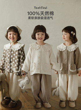 幼悠女童2026春季新款纯棉复古森系儿童外套宽松透气儿童百搭上衣