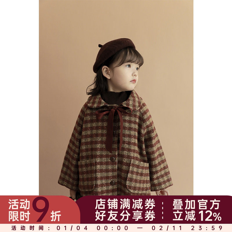 幼悠新款儿童装外衣冬季女童呢大衣洋气宝宝格子外套加厚保暖上衣,童装/婴儿装/亲子装,呢大衣,淘宝优惠券,粉丝福利购,淘宝优惠卷