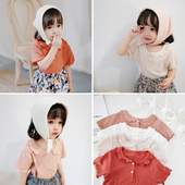 T恤夏装 幼悠 潮 宝宝上衣娃娃领婴幼儿童装 短袖 女童白色打底衫 夏季