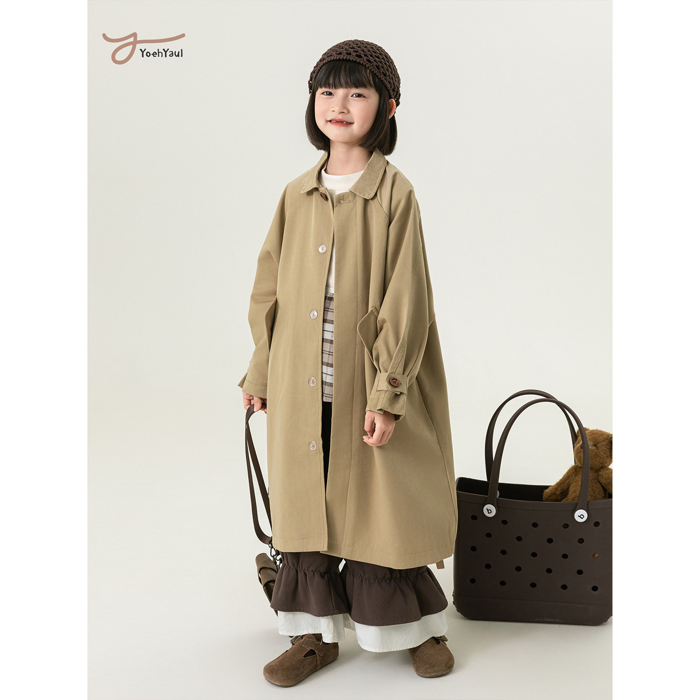 幼悠女大童秋季亲肤透气经典有型中长款外套学院风百搭卡其色风衣,童装/婴儿装/亲子装,风衣,淘宝优惠券,粉丝福利购,淘宝优惠卷