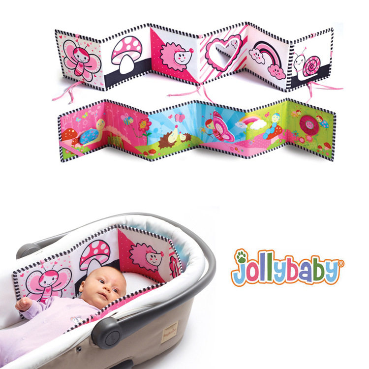 jollybaby双面动物立体布书床围宝宝布书早教益智玩具婴儿撕不烂