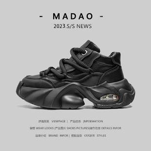 增高鞋 春季 休闲运动鞋 厚底老爹鞋 时尚 男款 武士男鞋 外贸男士 黑爆款