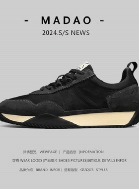 外贸男士阿甘鞋秋季低帮运动休闲鞋黑色透气时尚小众高级感老爹鞋