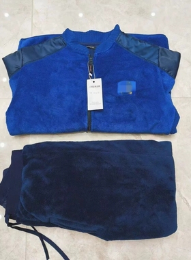 新款蓝色绒衣裤套装防寒巡逻冬季男士抓绒保暖加厚抗静电内穿衣裤