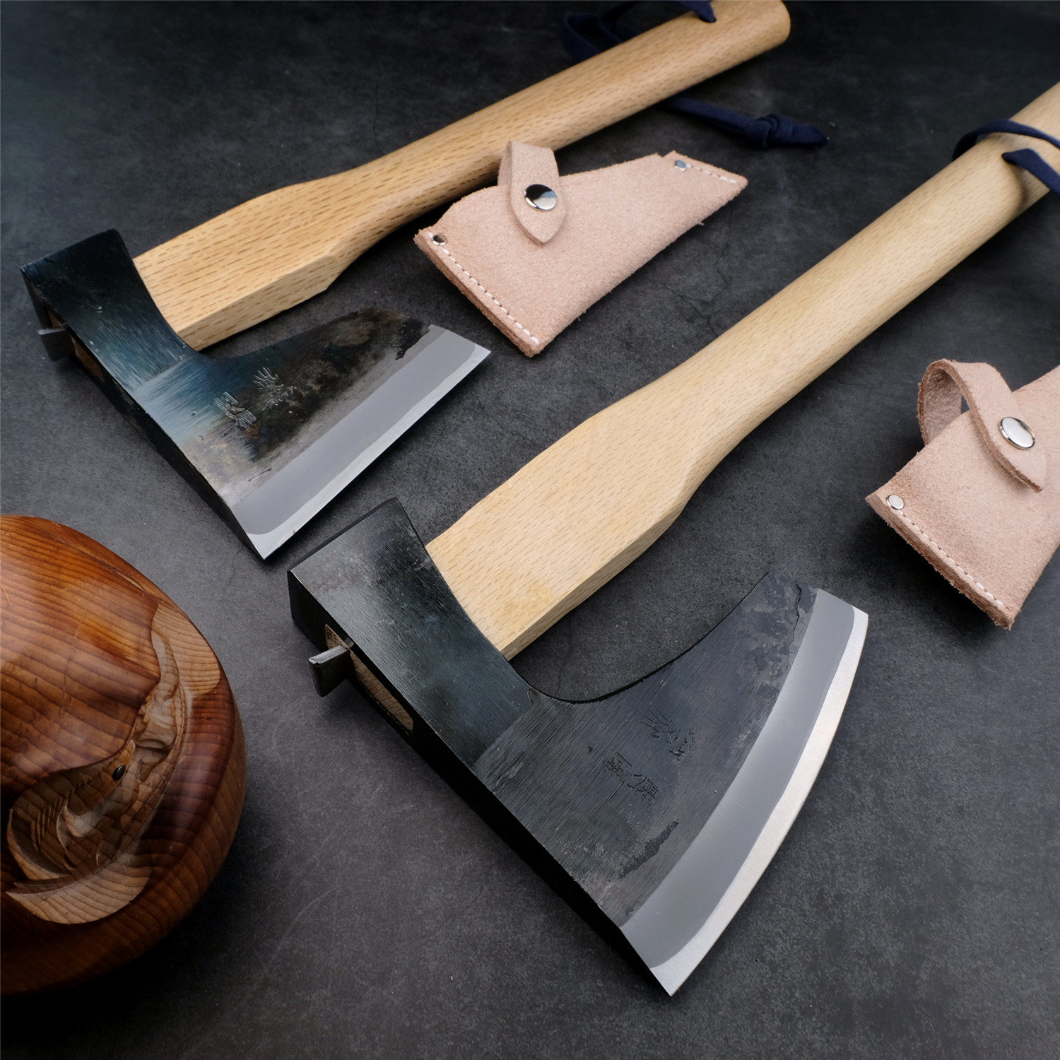 水野鉞斧木工木雕砍柴劈柴开山户外野营斧子斧头日本夹钢570 750g