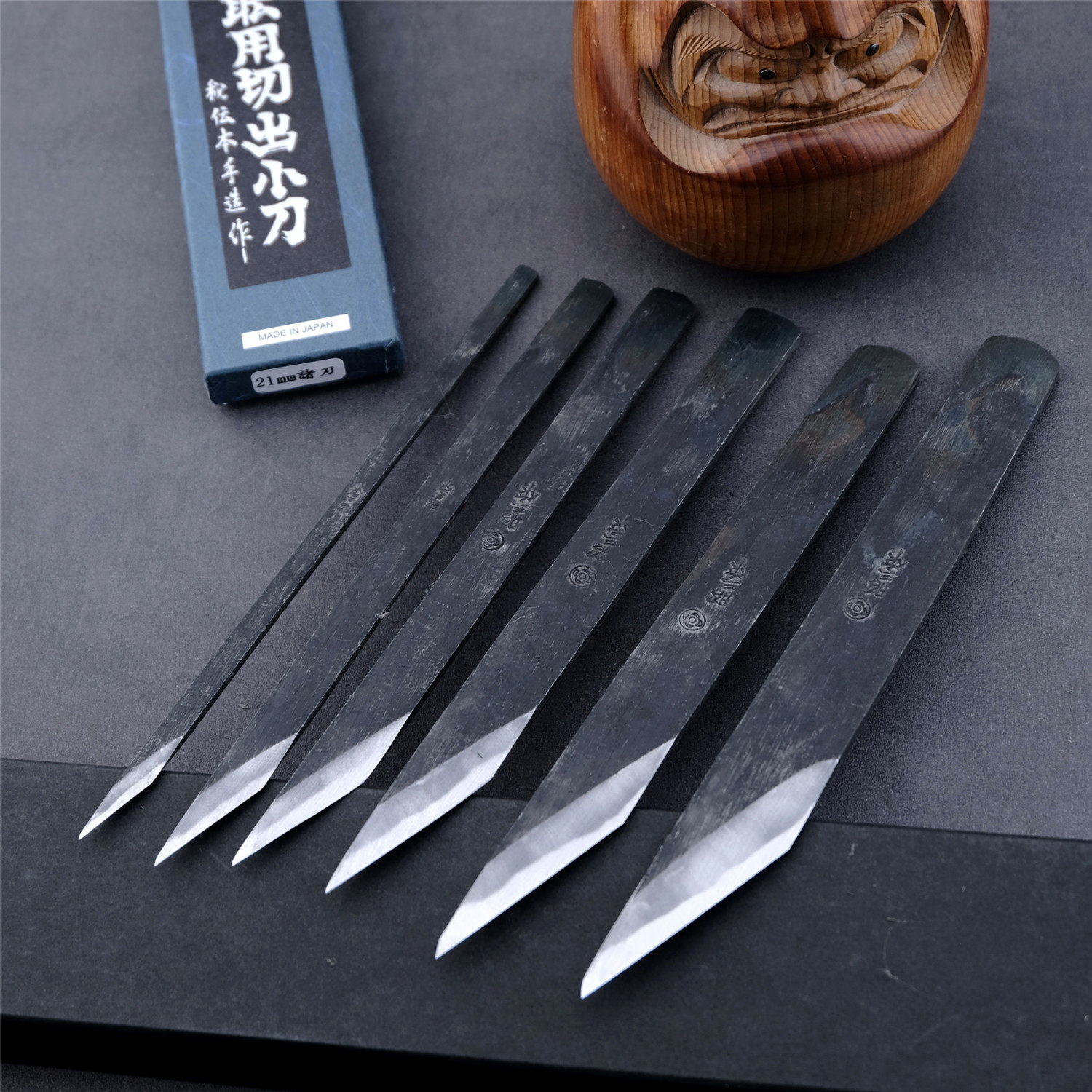 日本昭三作双刃切出小刀手打木工木雕雕刻削刀青纸钢提琴制琴工具