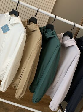 试衣间换标款 有检测报告 炒薄连帽夏季男式休闲衣皮肤衣外套