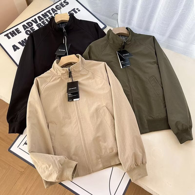 2026春季男装女装哈灵顿立领长袖拉链宽松茄克短外套夹克男484610