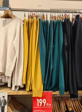 日单男装女装柔软绵羊毛圆领针织衫套头长袖毛衣毛衫25秋冬485271