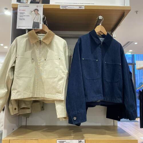 日系品秋新款休闲拉链短茄克/外套翻领时尚夹克上衣短外套479208