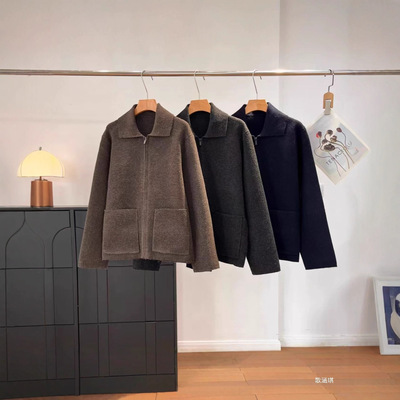 试衣间男装女装针织拉链茄克外套夹克25秋冬新款针织衫外套481242