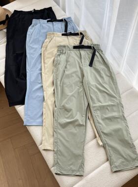 试衣间 户外锥形裤女防泼水软壳冲锋裤弹力薄款徒步登山裤子男女