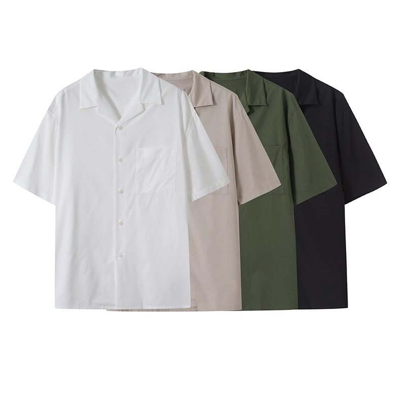 25夏新款男装女装棉混纺开领衬衫外套短袖休闲衬衣C474519/464938