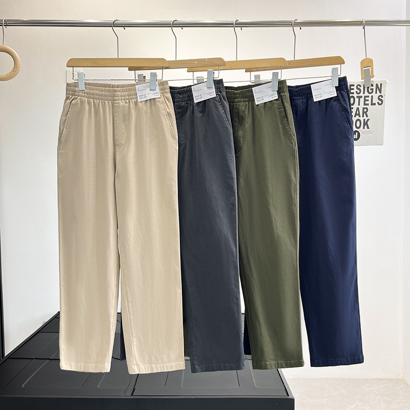 男装女装弹力棉质舒适九分裤休闲长裤25早秋新款松紧直筒裤479134