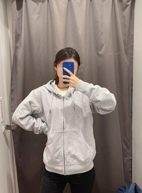 日系男女 情侣装休闲宽松运动拉链连帽开衫卫衣外套469928/460324