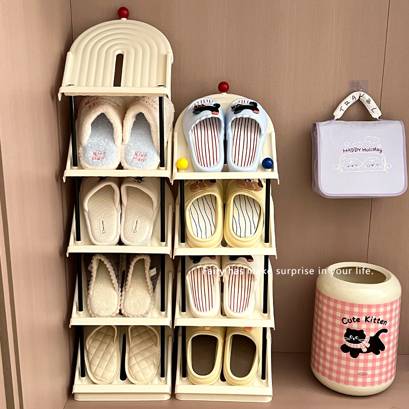 奶油风鞋架多层家用入户门