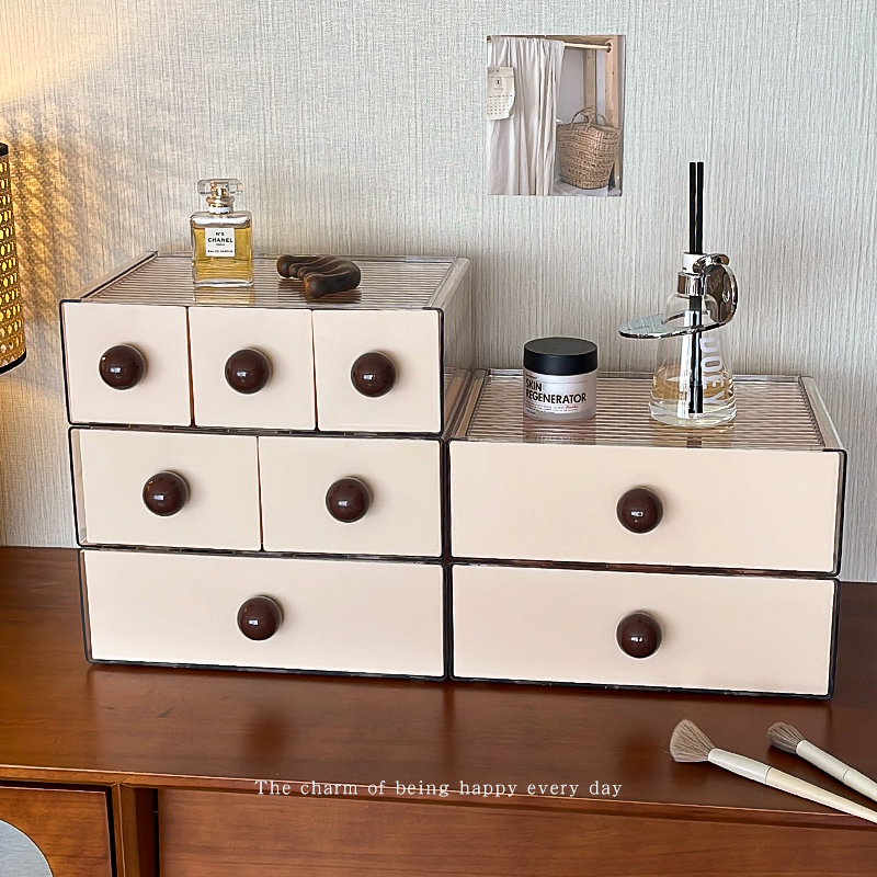 中古风桌面收纳盒抽屉式