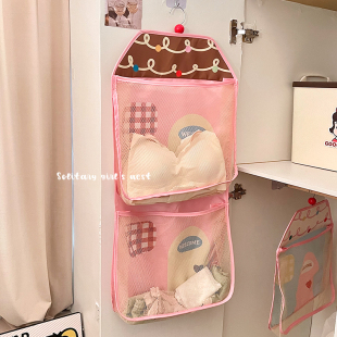 内衣袜子收纳挂袋宿舍房间衣柜内裤 卧室门后收纳袋网兜墙上悬挂袋