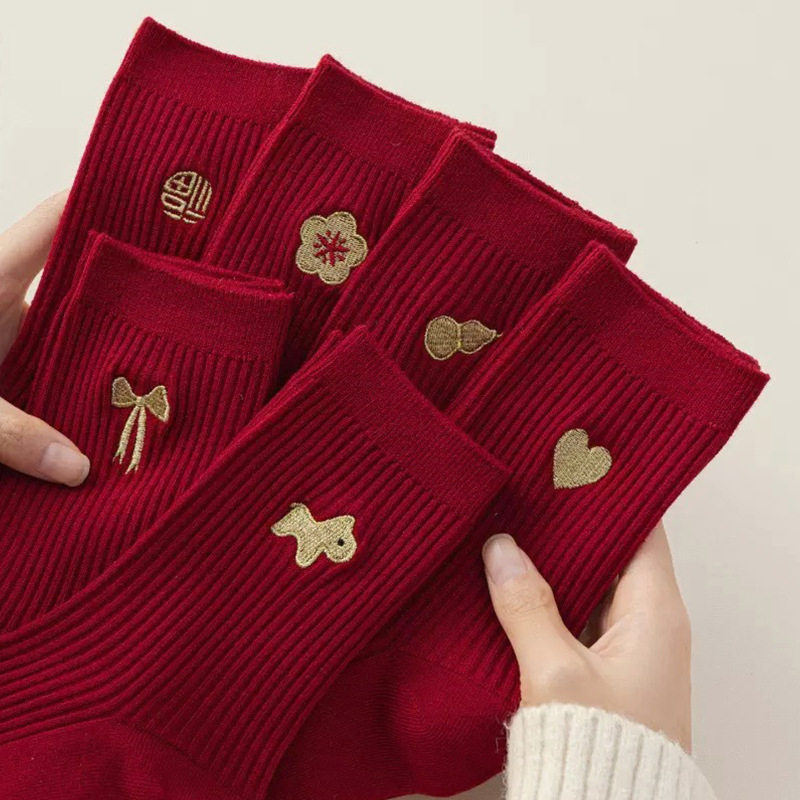 马年大红色本命年袜子男女秋冬双针中筒袜新年2026属马保暖堆堆袜,运动包/户外包/配件,运动袜,淘宝优惠券,粉丝福利购,淘宝优惠卷