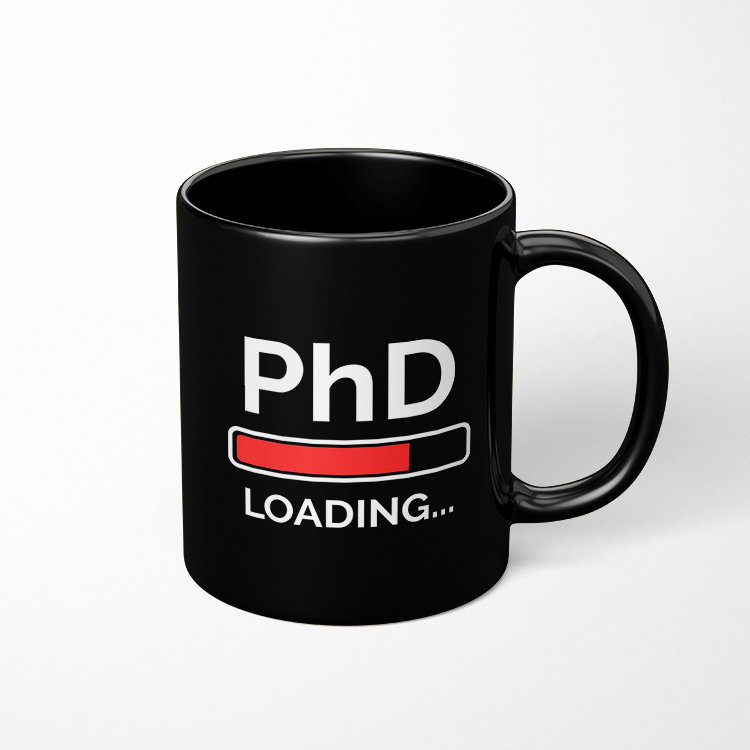 新款PHD LOADING博士学位生日礼物水杯子盖带勺子黑色高级感男女