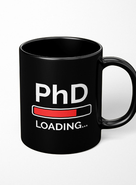 新款PHD LOADING博士学位生日礼物水杯子盖带勺子黑色高级感男女