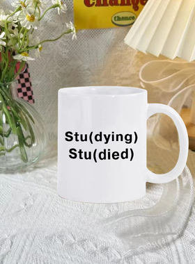 Studying Studied 学习状态学术人研究生PHD 陶瓷马克杯水杯杯子