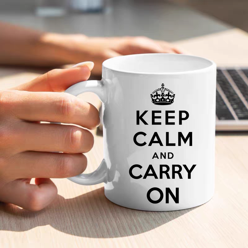 Keep Calm and Carry On保持冷静陶瓷马克杯办公室水杯咖啡杯