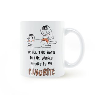BUTTS Favorite Mug趣味搞笑屁股白色陶瓷杯子咖啡马克杯
