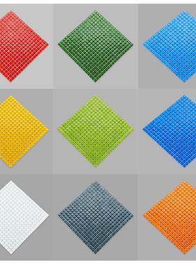 纯色水晶北欧马赛克红黄蓝白绿橙色15mm颗粒背景墙DIY文化墙瓷砖